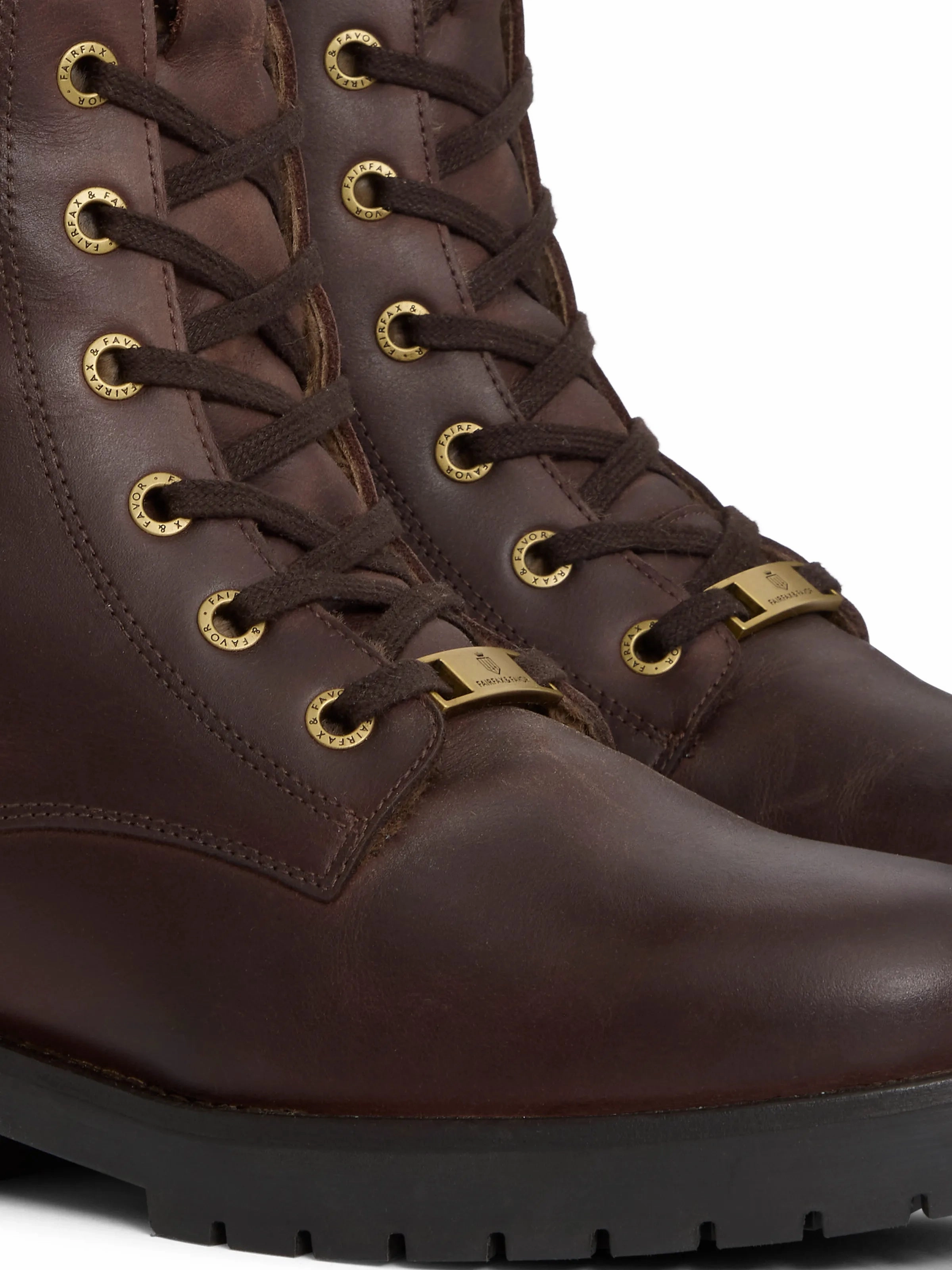 Knee High Shearling Lined Anglesey - Mahogany Leather Men's Boots