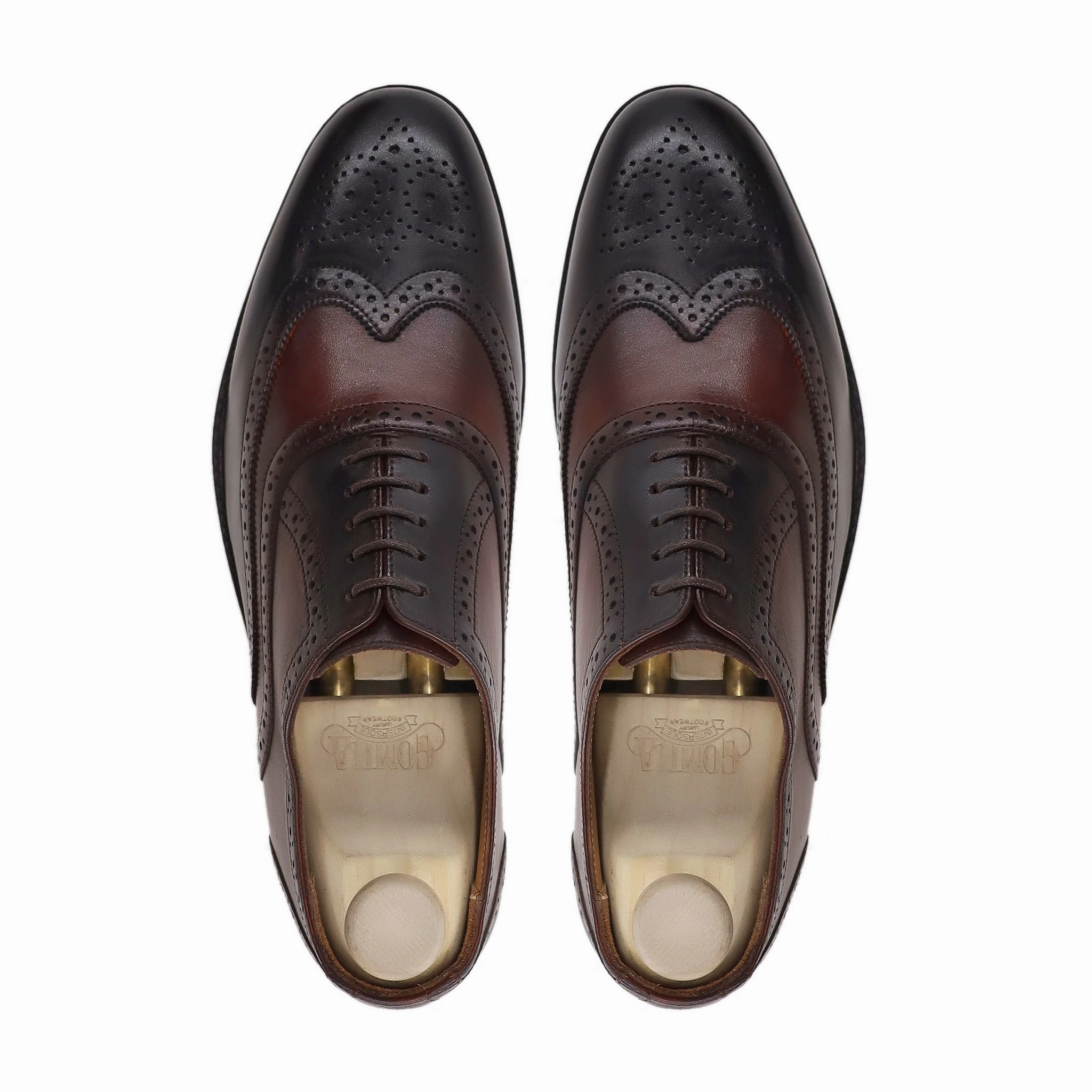 Kyla - Men's Burnished Brown Calf Leather Oxford Shoe Outfits With Platform Oxfords