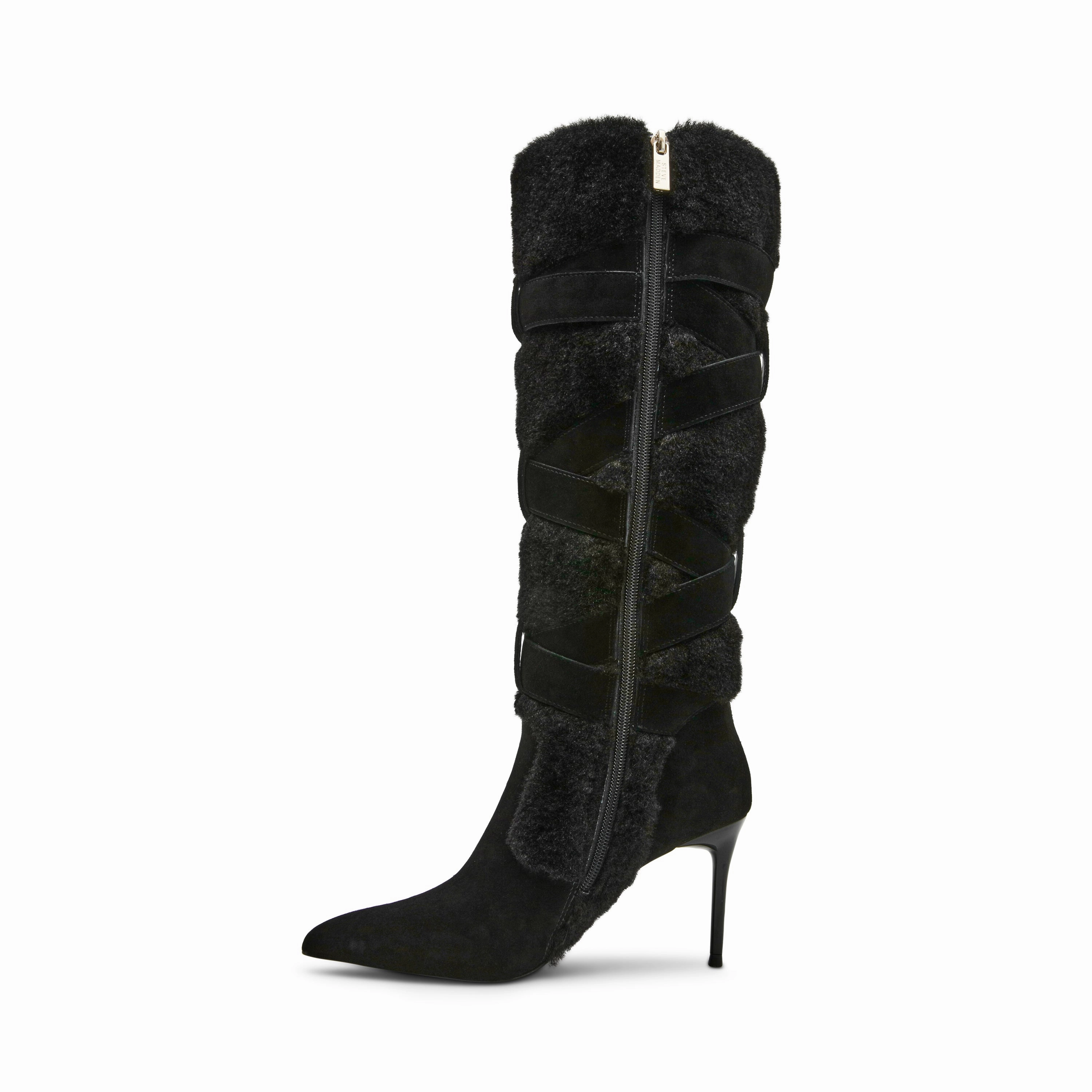 Lakefront Boot BLACK SUEDE Furry Heel Boots