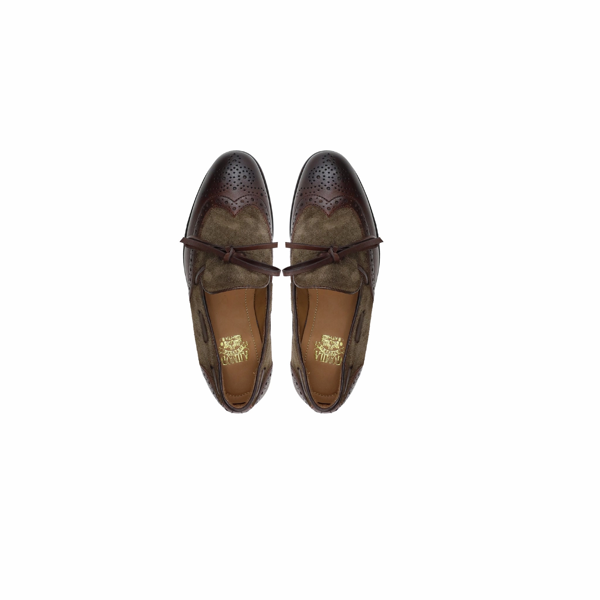 Lansing -  Kid's Brown Calf Leather and Kid Suede Loafer (5-12 Years Old) Cordovan Oxfords