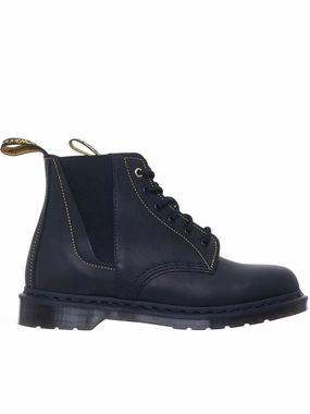 Insulated Western Boots Leather Ankle Boots (HC-E04-761-BLACK)