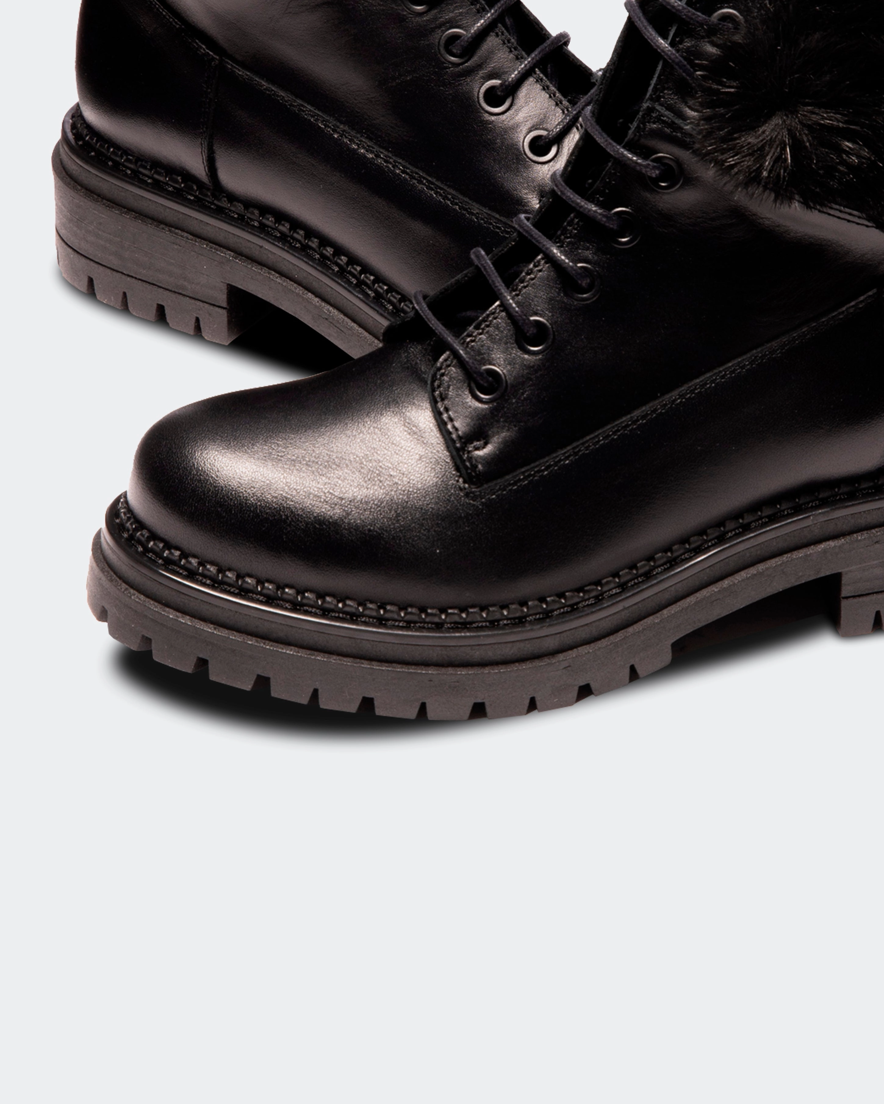 Kawasaki Black Leather Leather Boots Cowboy