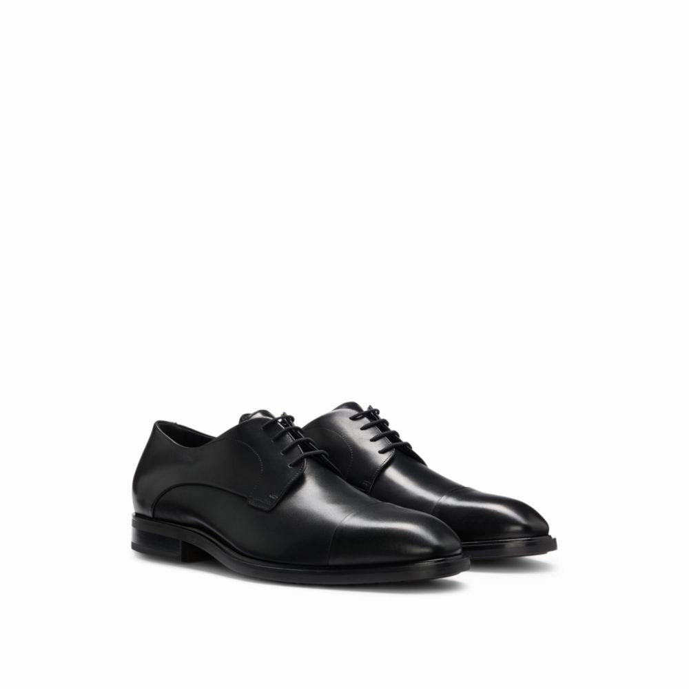 Derby Lace Up Shoes Leather Derby shoes with cap toe