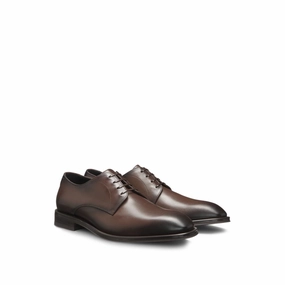 Lace Up Spd Shoes Leather Derby shoes with stitching details