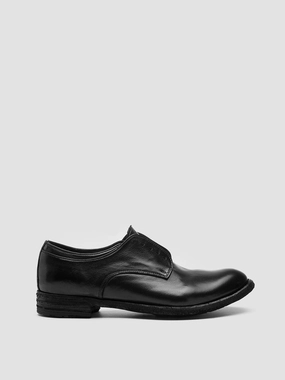 LEXIKON 012 - Black Leather Derby Shoes Leather Sole Derby Shoes