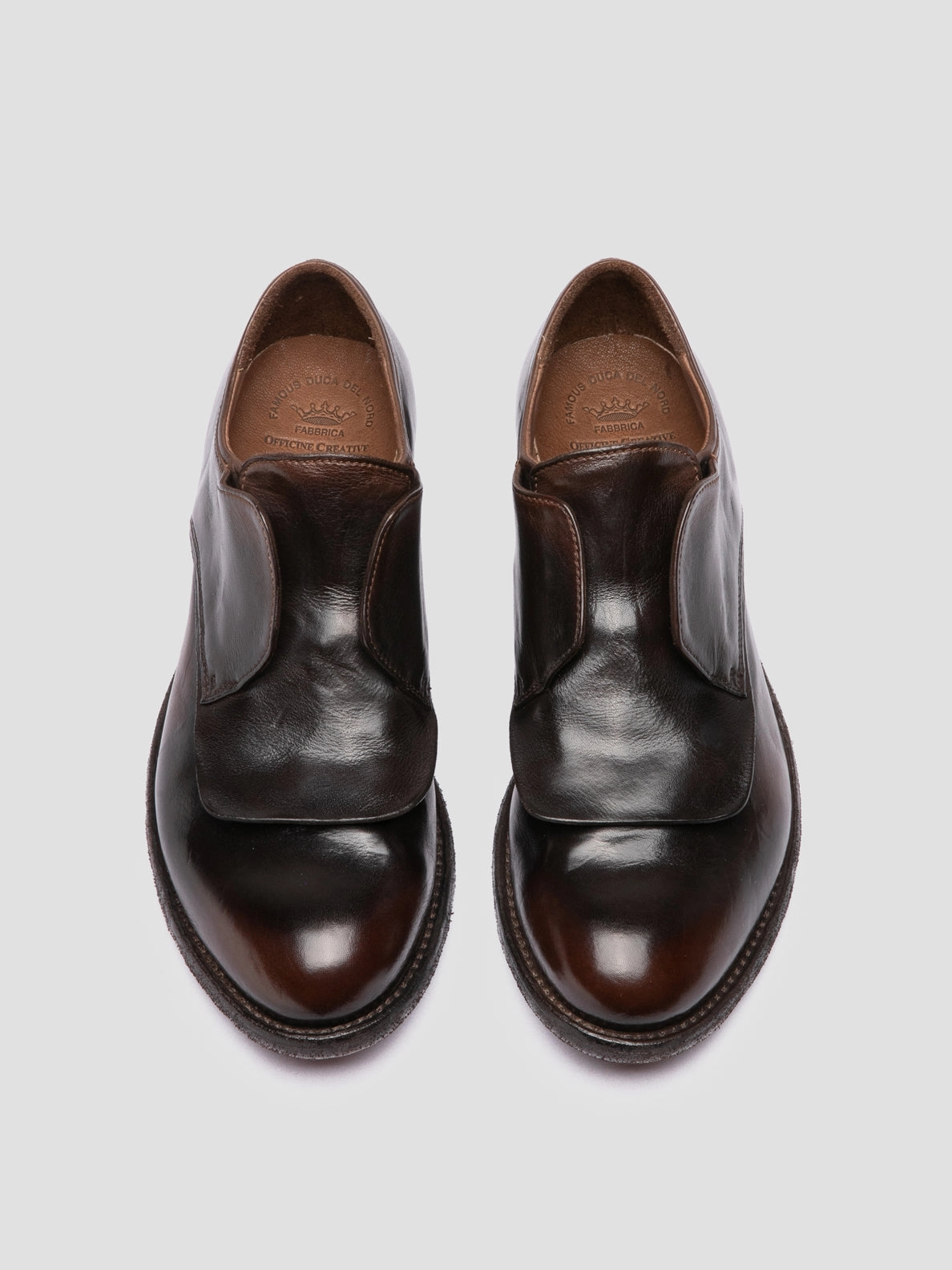 LEXIKON 159 - Brown Leather Derby Shoes Suede Shoes Lace-up