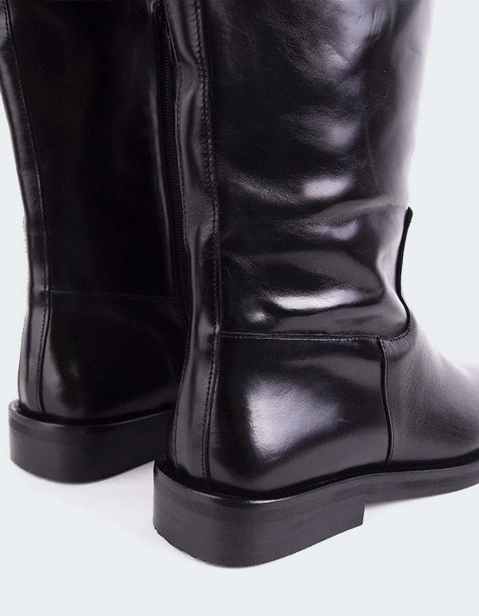 Lherma Black Leather Most Comfortable Western Boots