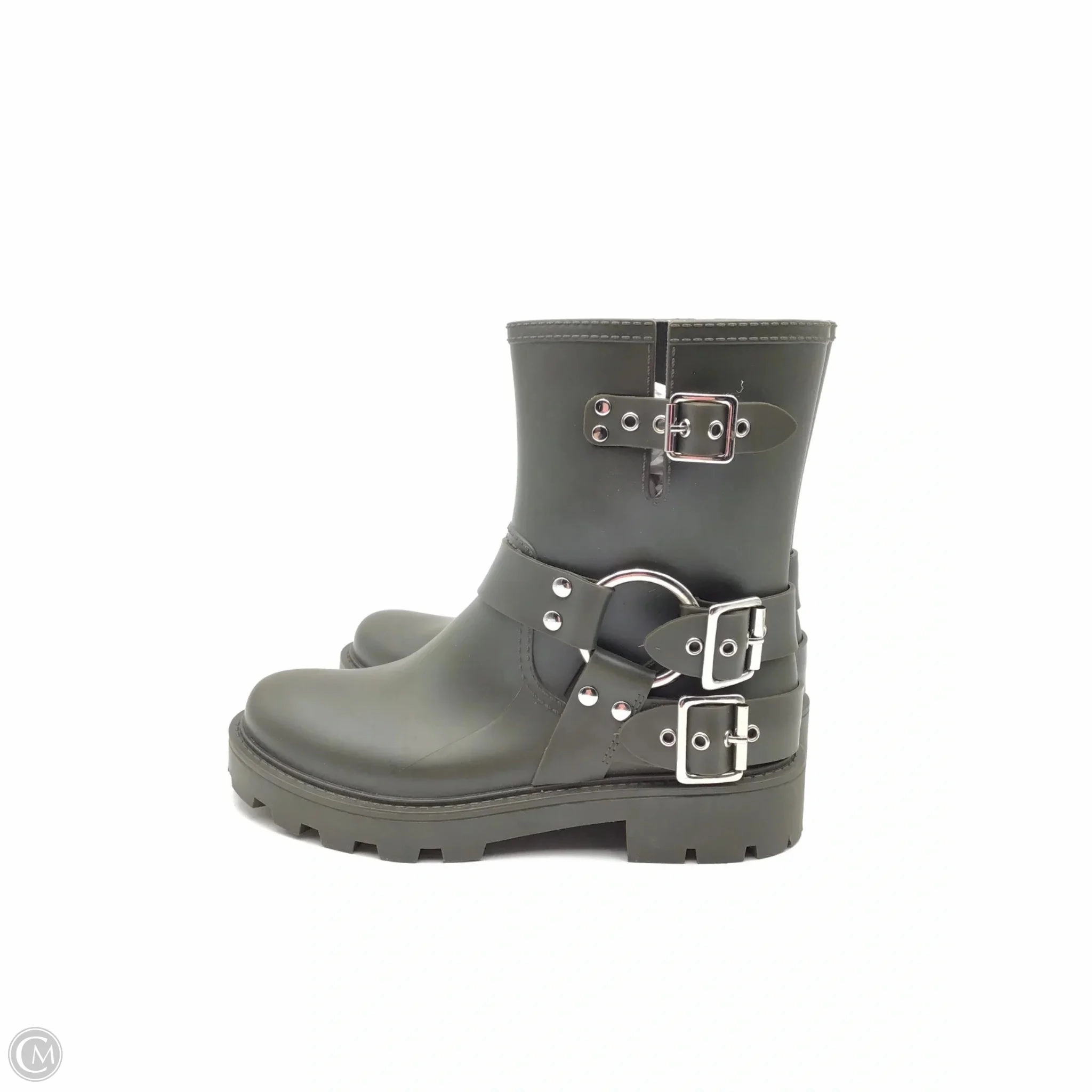 Burberry Equestrian Rain Boots Boots Rain By Jeffrey Campbell In Green, Size: 10