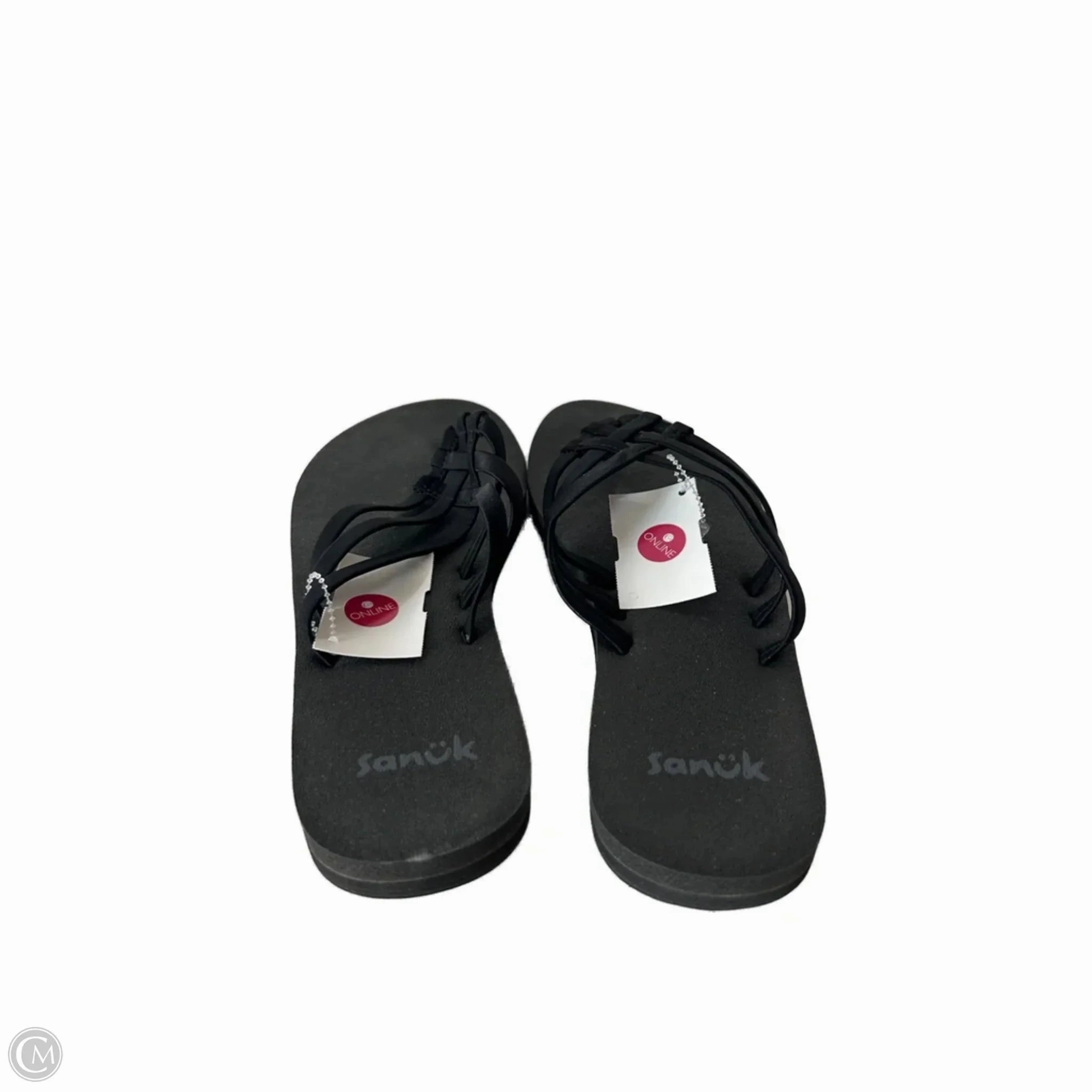 Size 9 Flip Flops Sandals Flip Flops By Sanuk In Black, Size: 8
