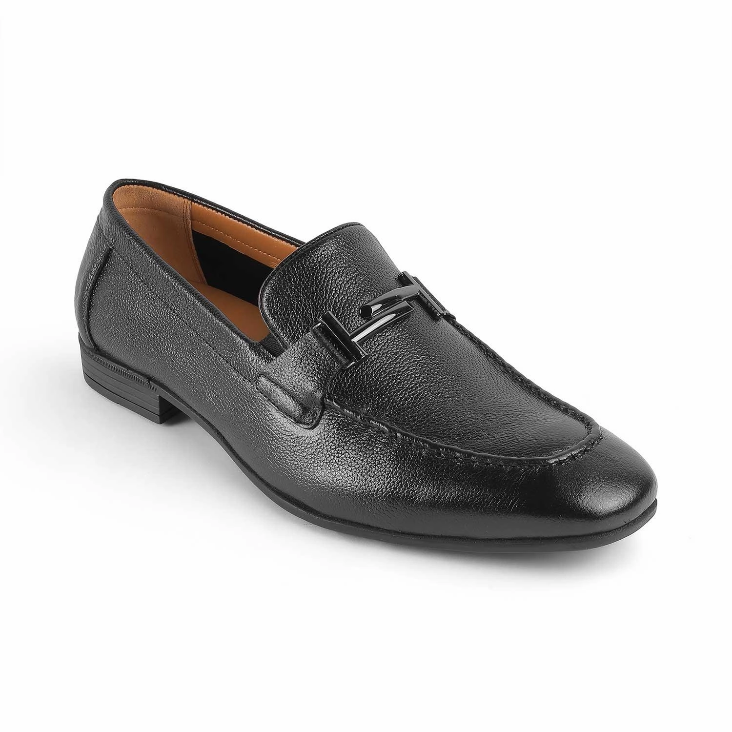 Tresmode Nelson Black Men's Leather Loafers Boston Loafers
