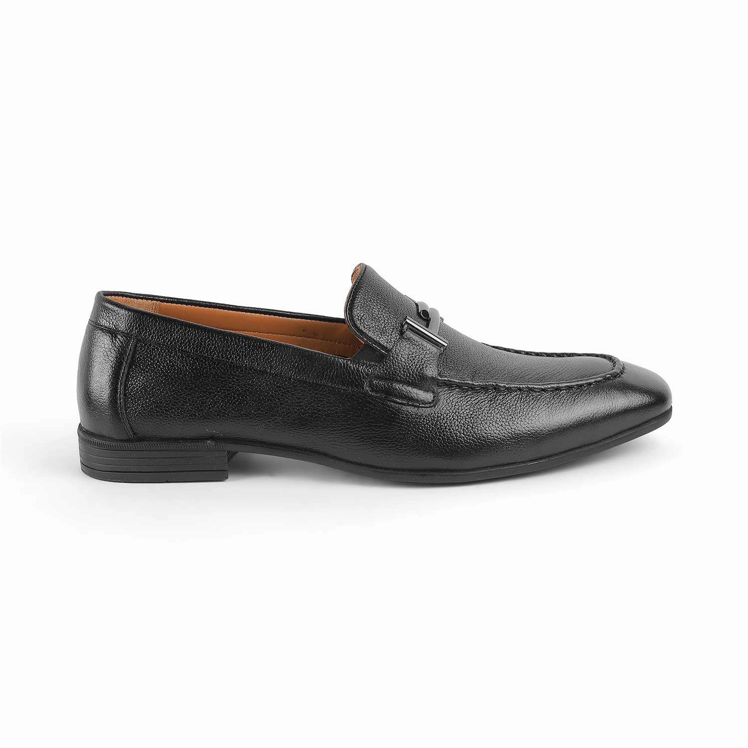 Tresmode Nelson Black Men's Leather Loafers Heart Loafers