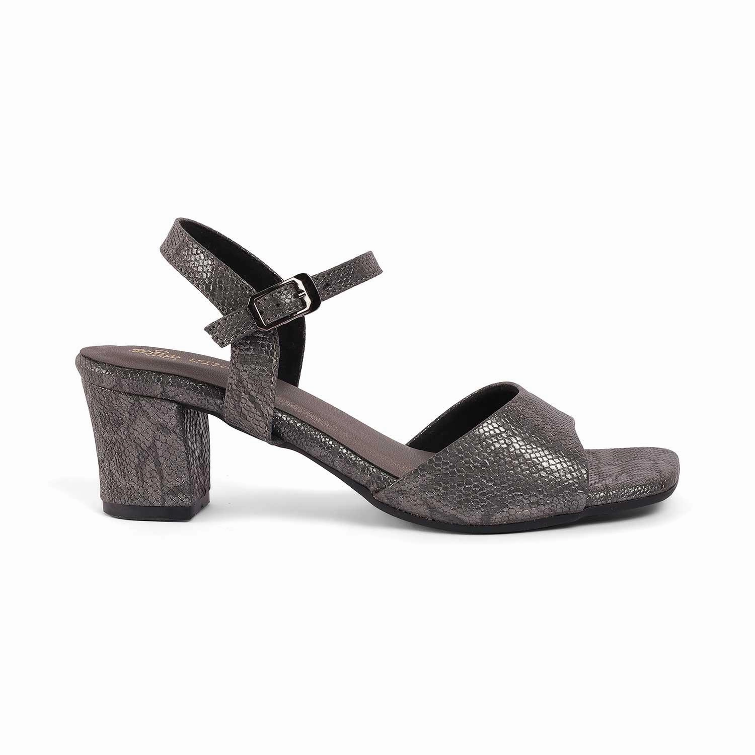 Best Support Sandals Tresmode Sanrep Pewter Women's Dress Block Heel Sandals