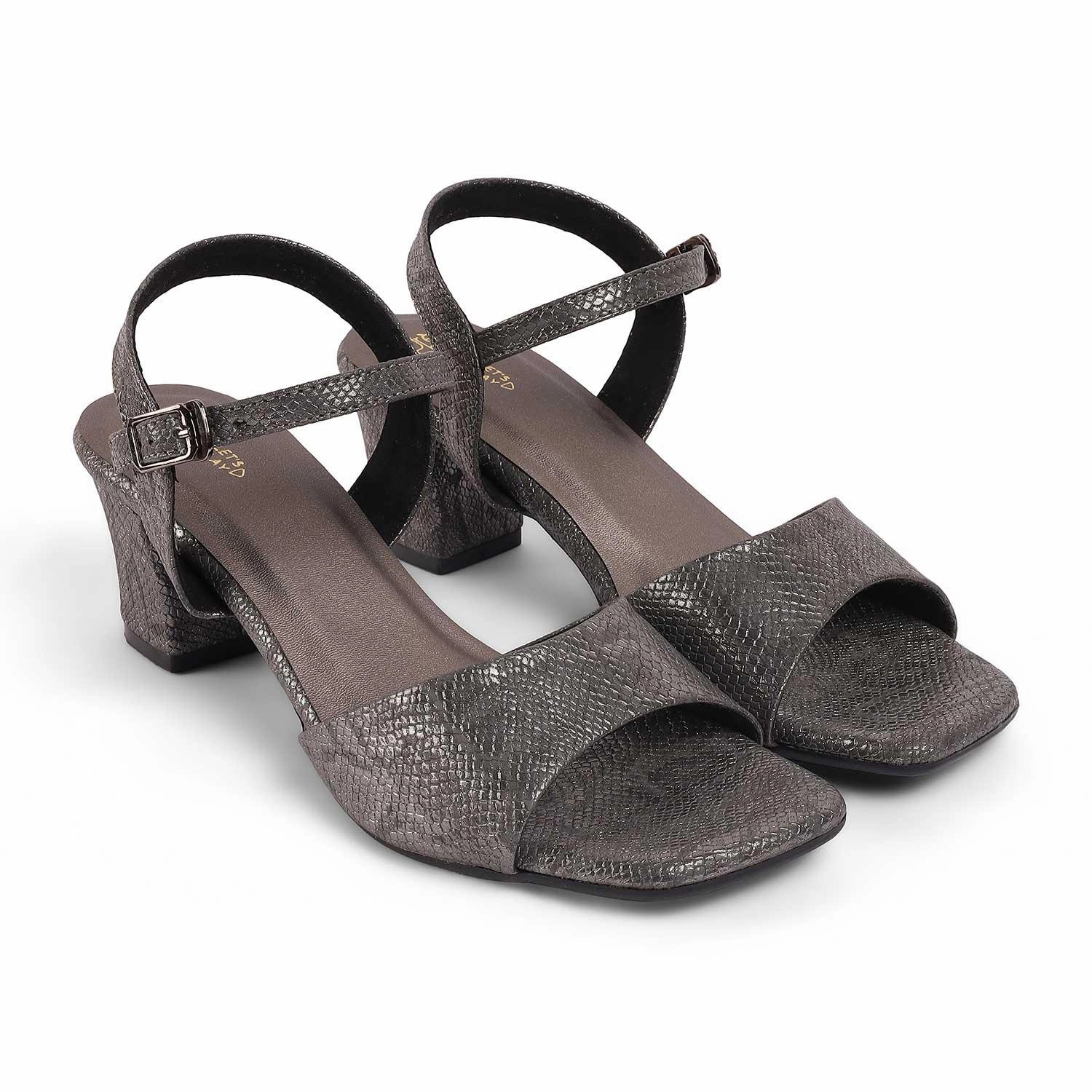 Sandals Pink Tresmode Sanrep Pewter Women's Dress Block Heel Sandals