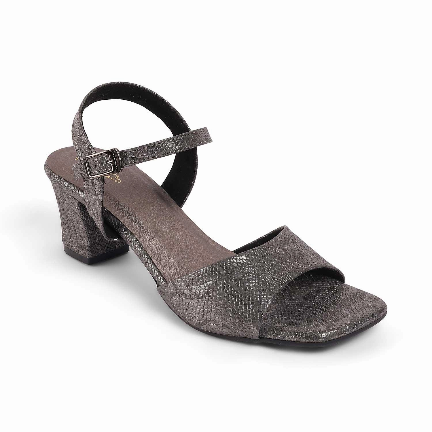 Tresmode Sanrep Pewter Women's Dress Block Heel Sandals Sandals Ochi Beach Resort