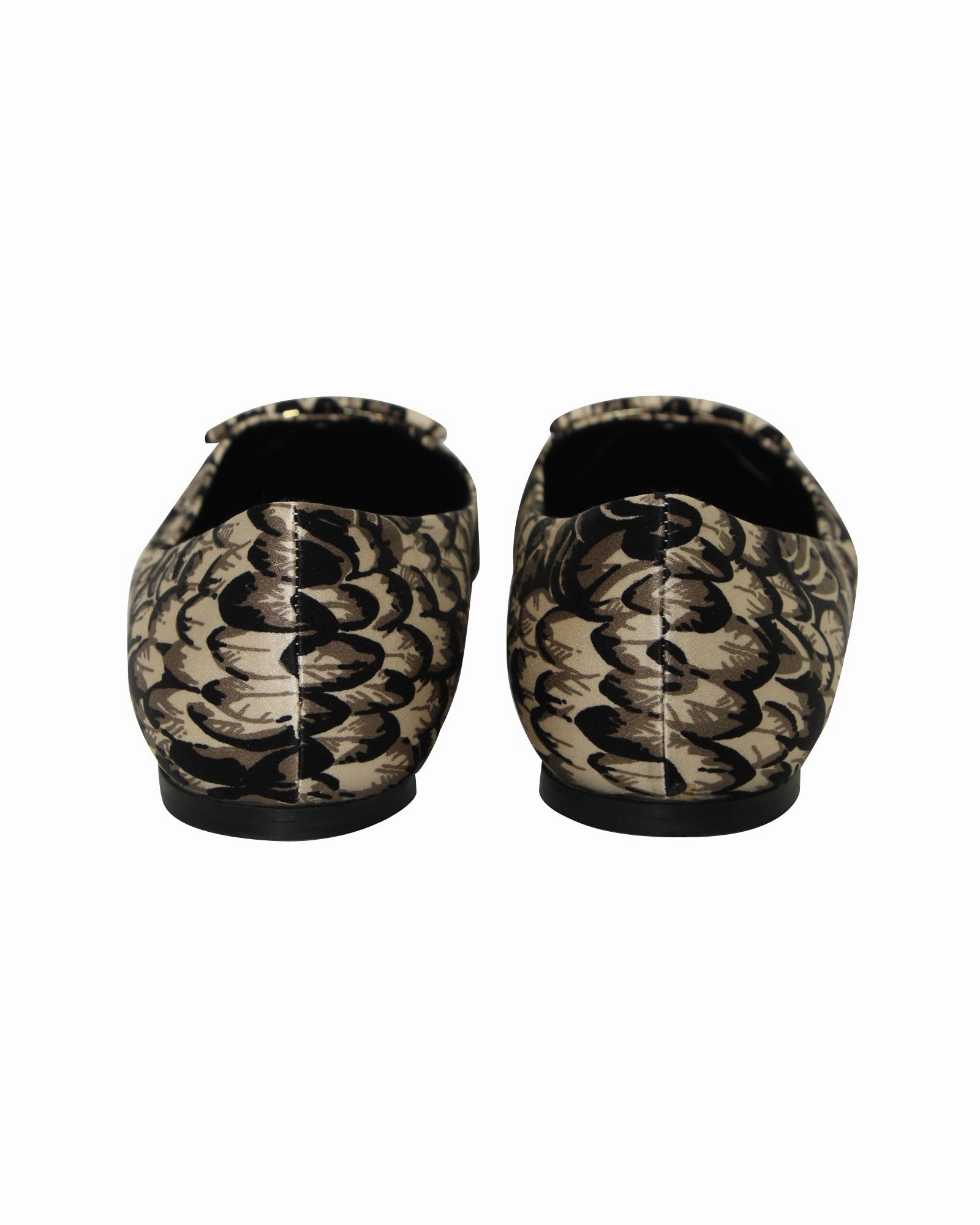 Roger Vivier Printed Ballet Flats in Multicolor Satin High Heel Shoes