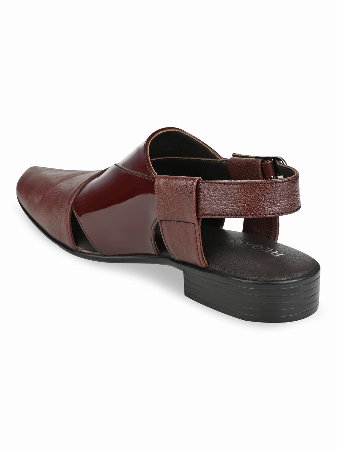 Sandals Royal Barbados Regal Cherry Men Textured Leather Slip On Sandals