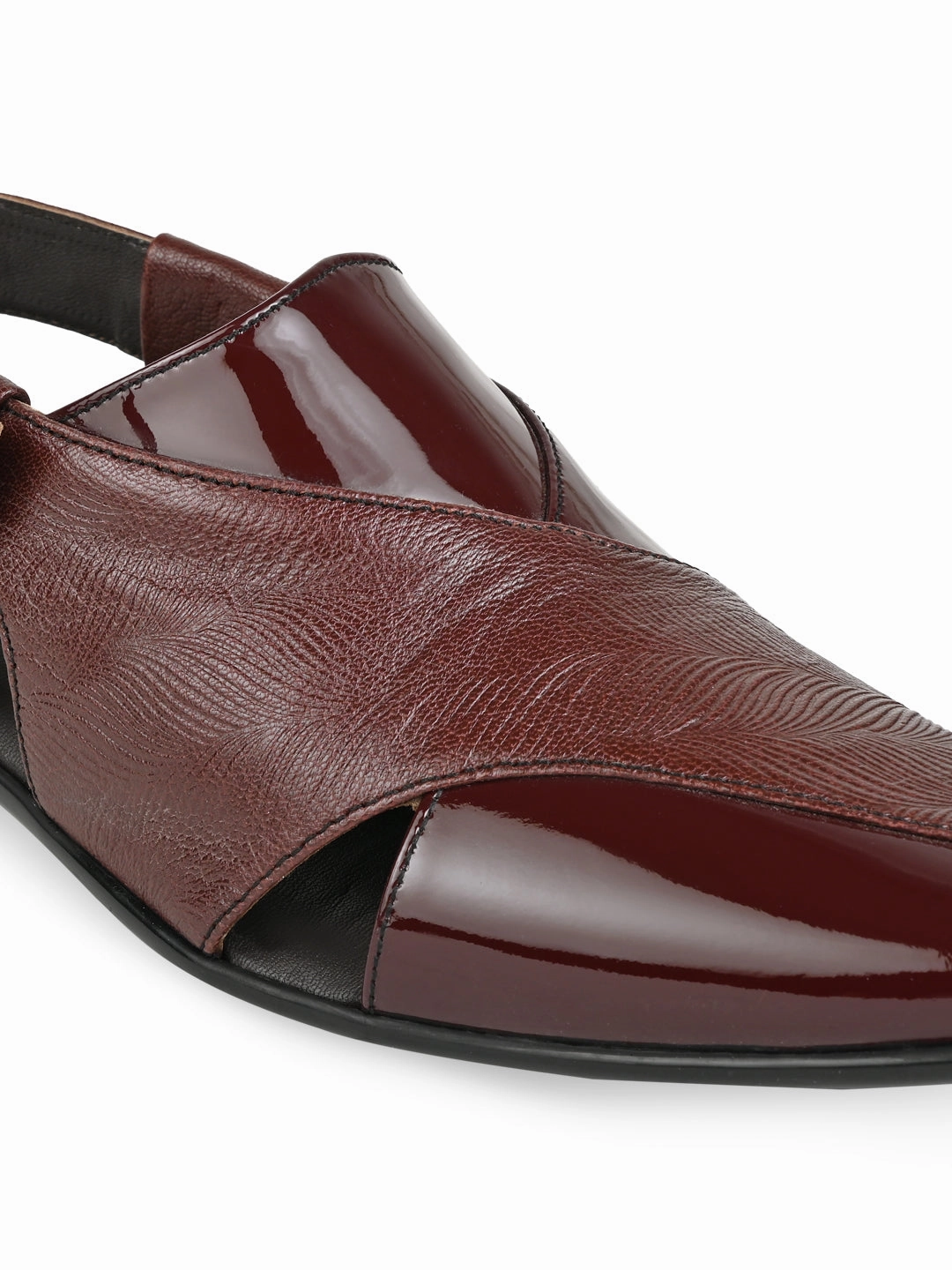 Regal Cherry Men Textured Leather Slip On Sandals Academy Sports Sandals