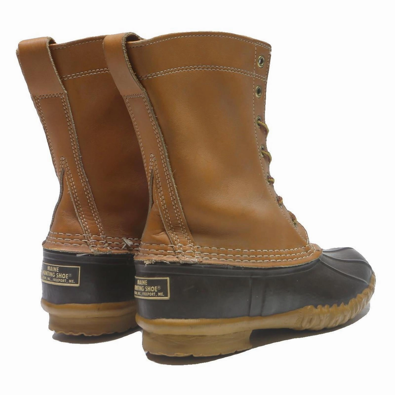 LL BEAN Women's Classic Bean Boots Lace Up Ankle Boots Brown & Black Synthetic Fire Station Boots