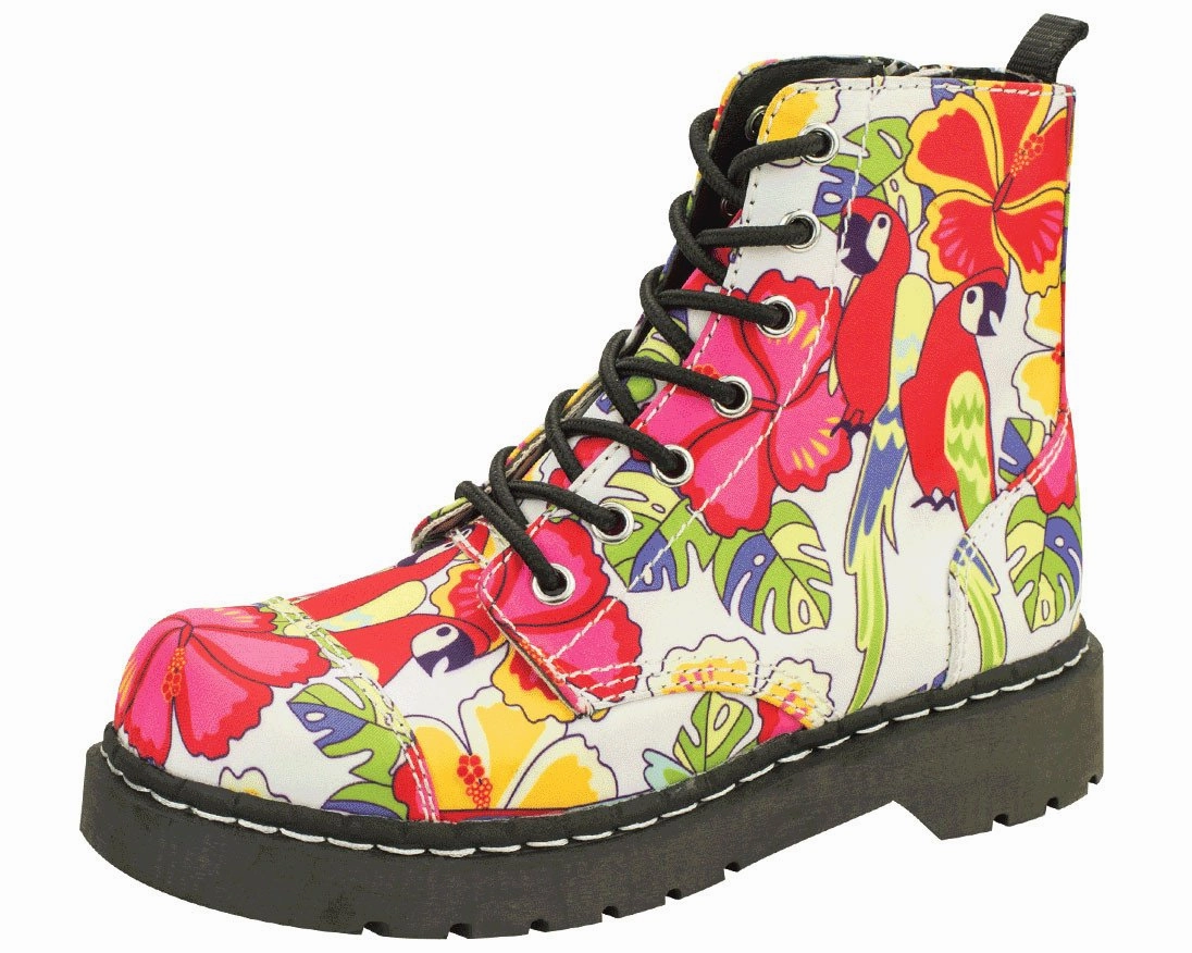 Stretch Leather Boots Tropical Parrot Boots - *FINAL SALE/NON-RETURNABLE