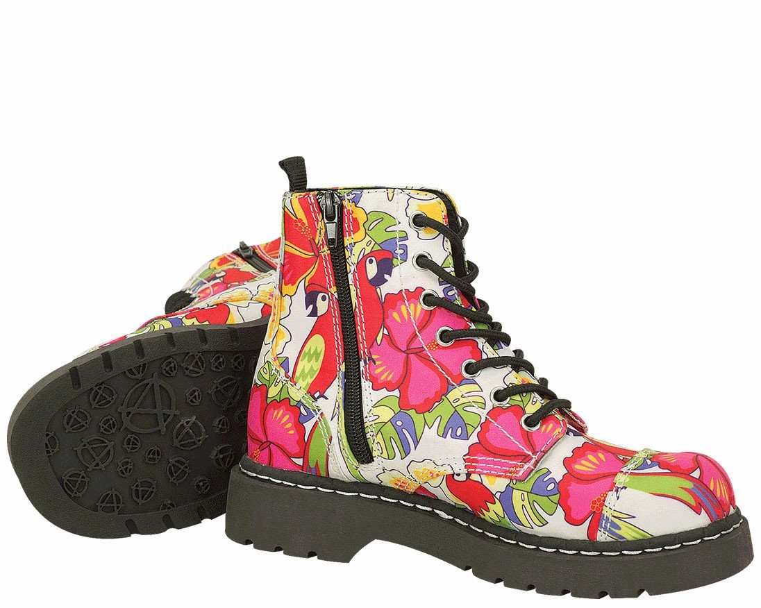 Tropical Parrot Boots - *FINAL SALE/NON-RETURNABLE Sock Ankle Boots