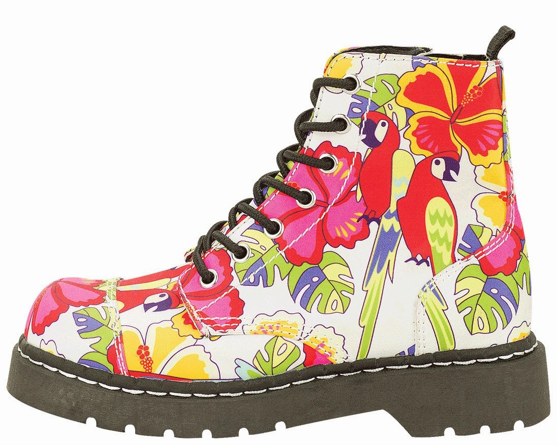 Tropical Parrot Boots - *FINAL SALE/NON-RETURNABLE Denim Knee High Boots