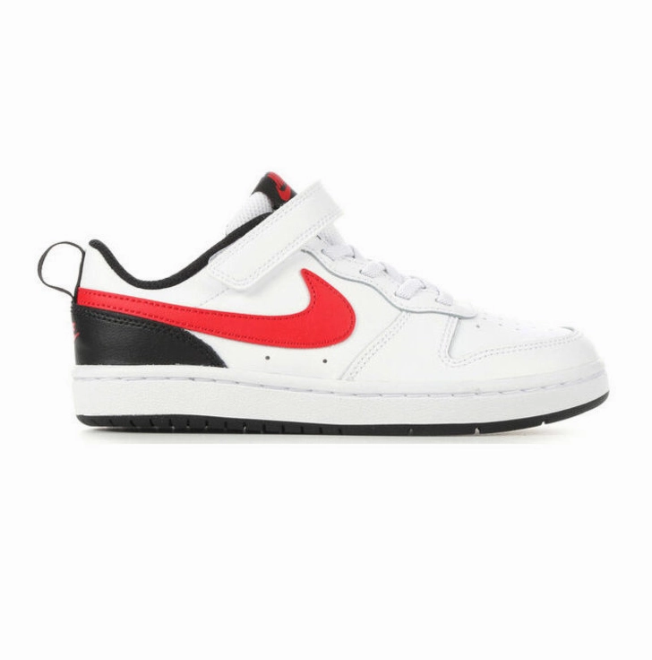 Nike Composite Toe Shoes Nike Kid's Court Borough Low 2 Shoes - White / Black / University Red
