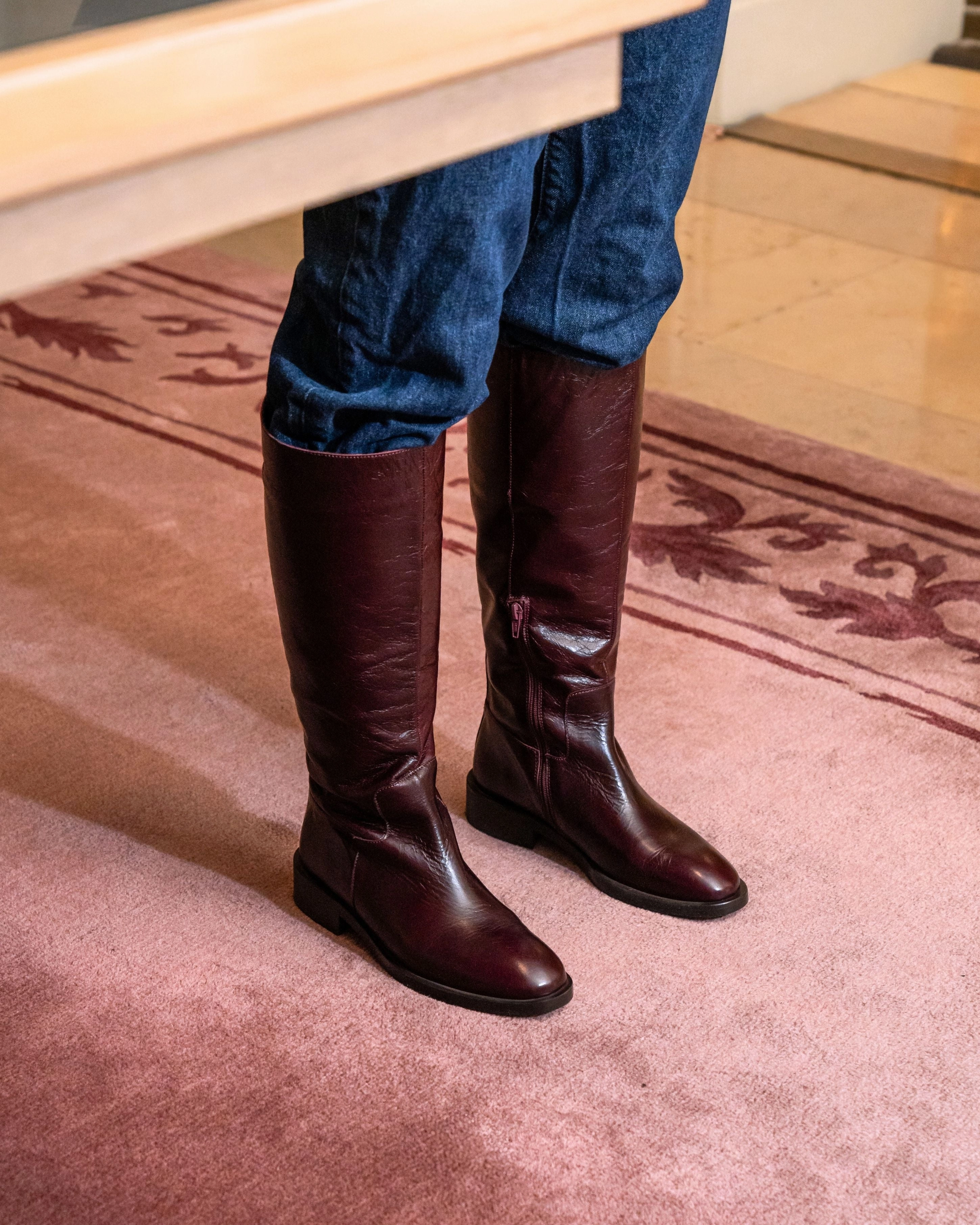 Cowboy Boots High Moyle Burgundy Leather