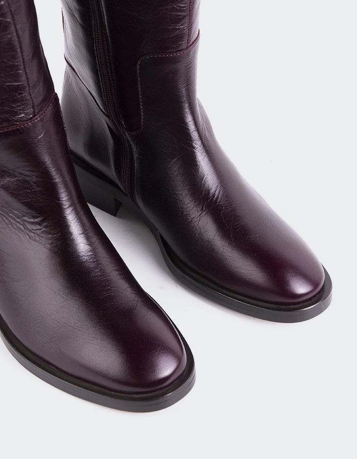 Spring Boots Moyle Burgundy Leather