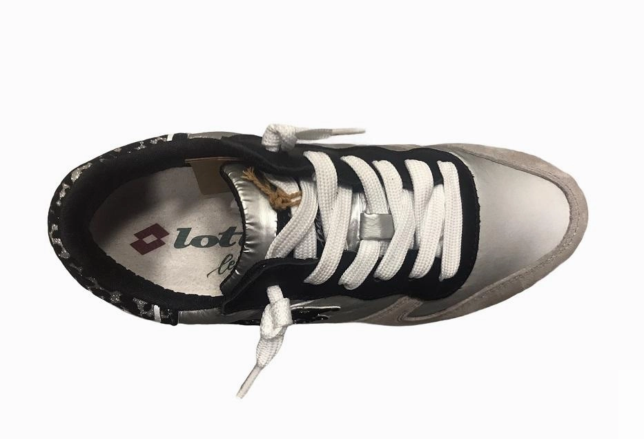 Lotto Leggenda scarpa sneakers da donna Wedge Metal NY 215092 5A5 nero-argento Court Vision Low Sneakers