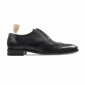 Carmina Cap Toe Oxford Luthor - Men's Black Calf Leather Oxford Shoe