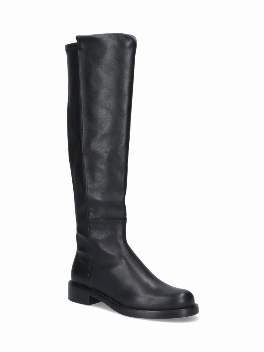 Mid-Calf Boots With Smooth Finish And Rounded Toe Boots Width