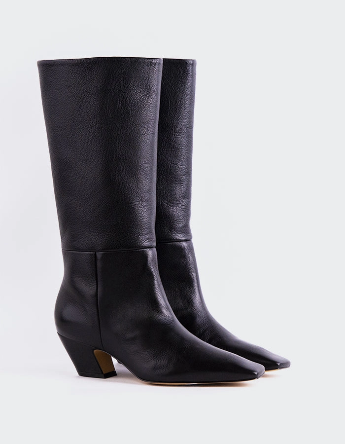 Renesme Black Leather Best Leather Boots