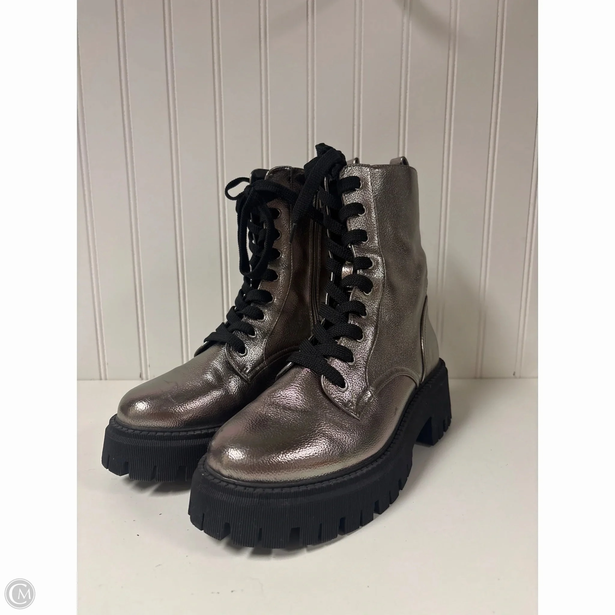 Combat Boots With Shoe Strings Boots Combat By Dolce Vita In Silver, Size: 8.5