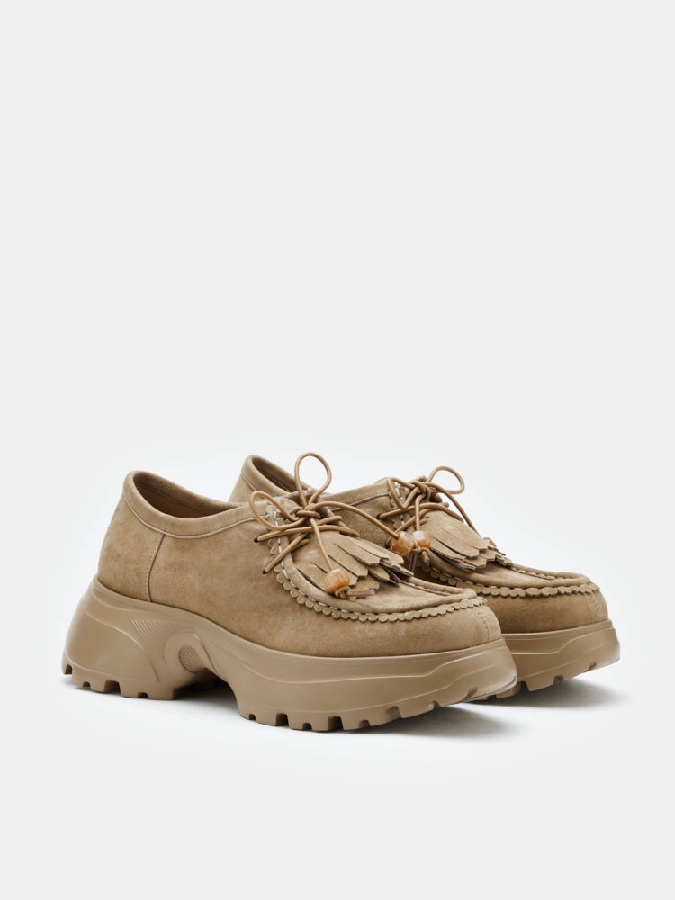 Maeve Suede Fringed Loafers Skull Loafers