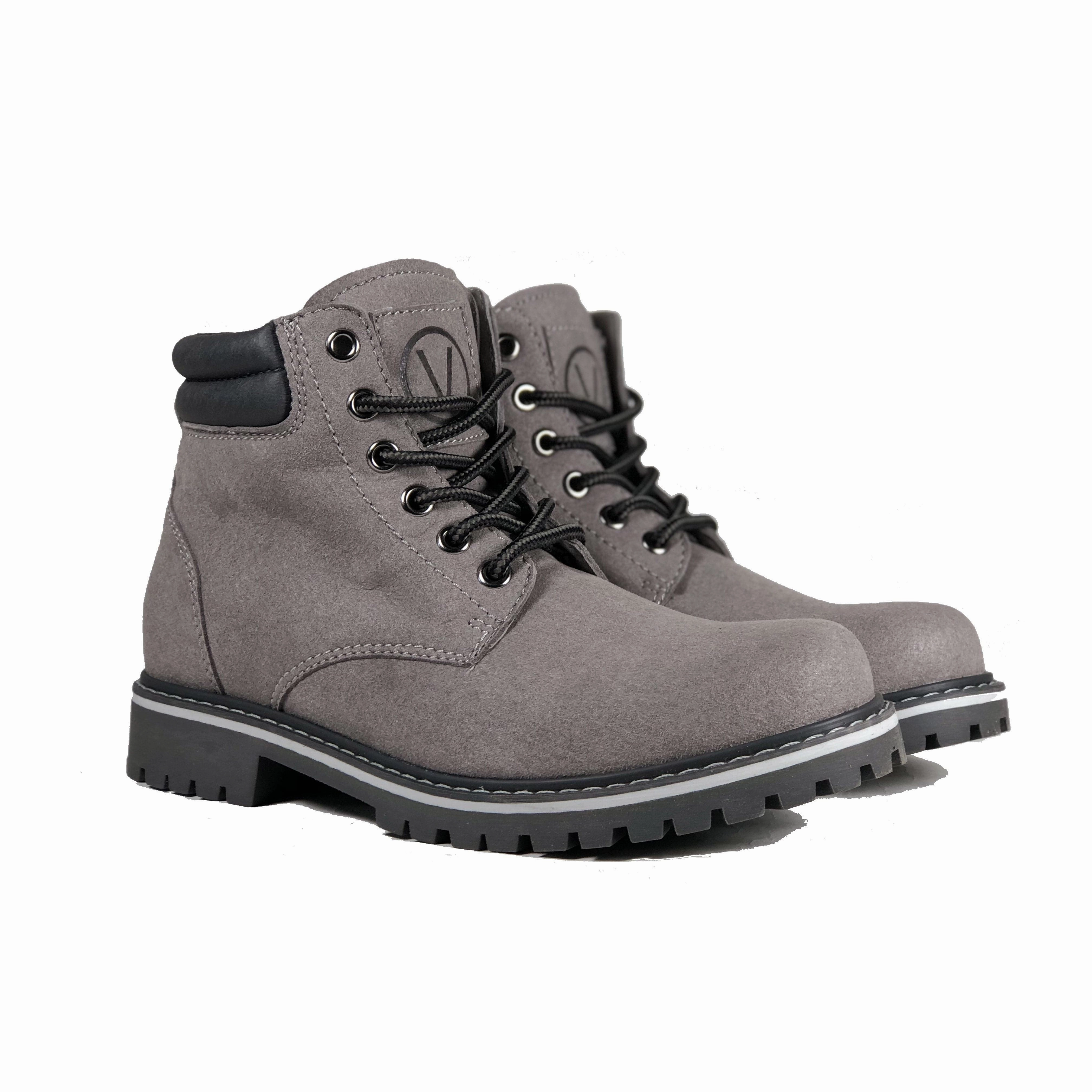 'Lennox' lace-up work boot for women by Zette Shoes - Grey Boots For Upland Hunting
