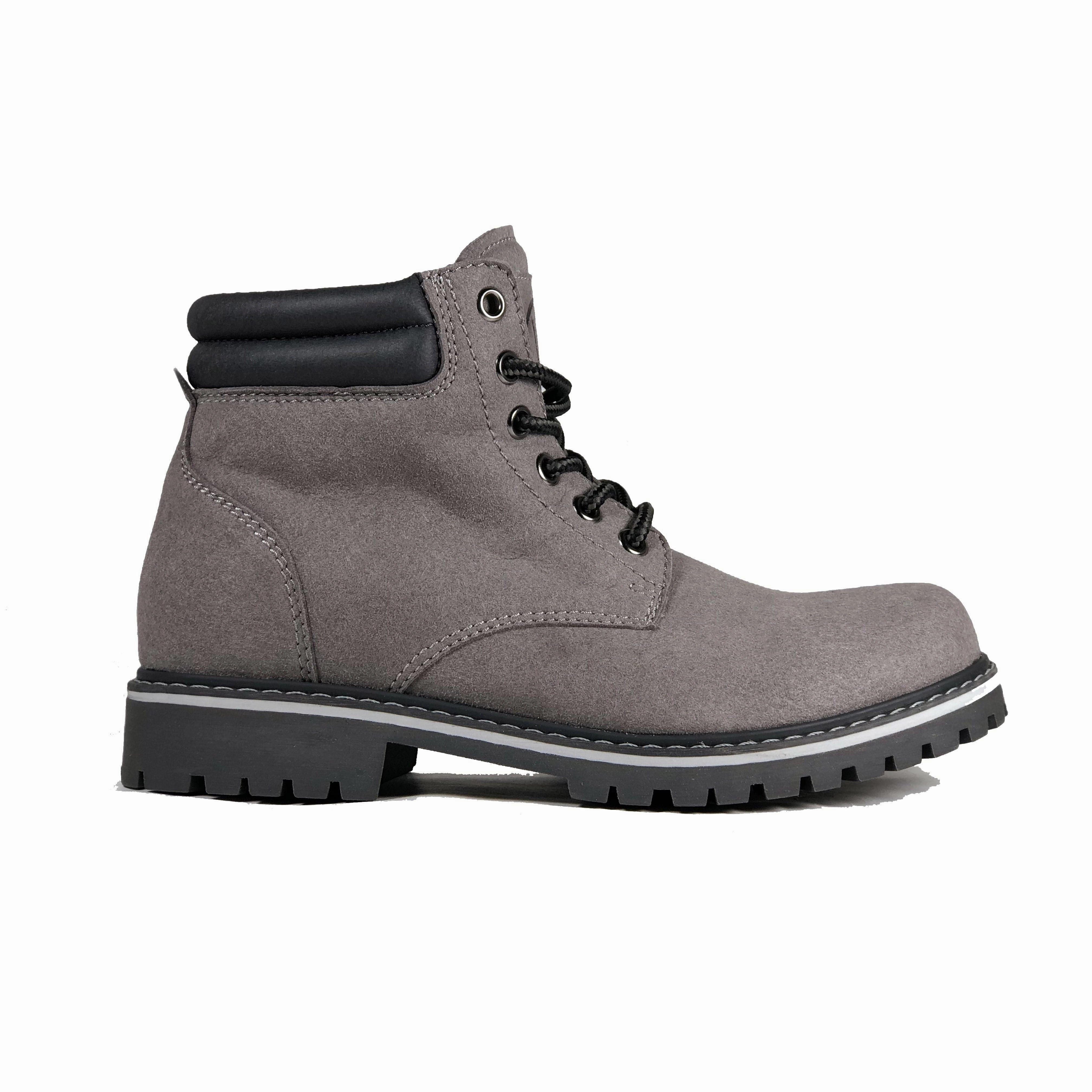 'Lennox' lace-up work boot for women by Zette Shoes - Grey Heel Liners For Boots