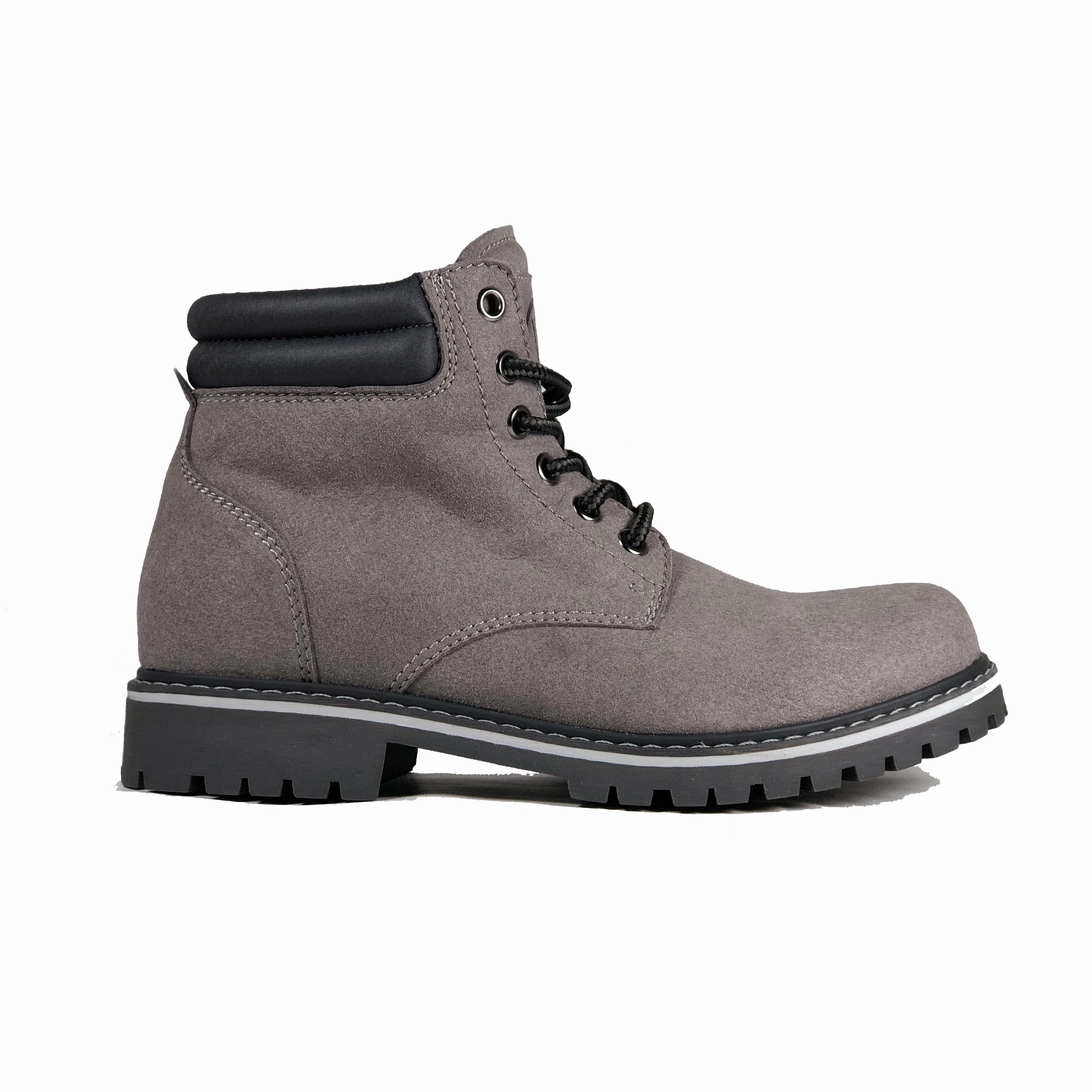 'Lennox' lace-up work boot for women by Zette Shoes - Grey Wide Boots