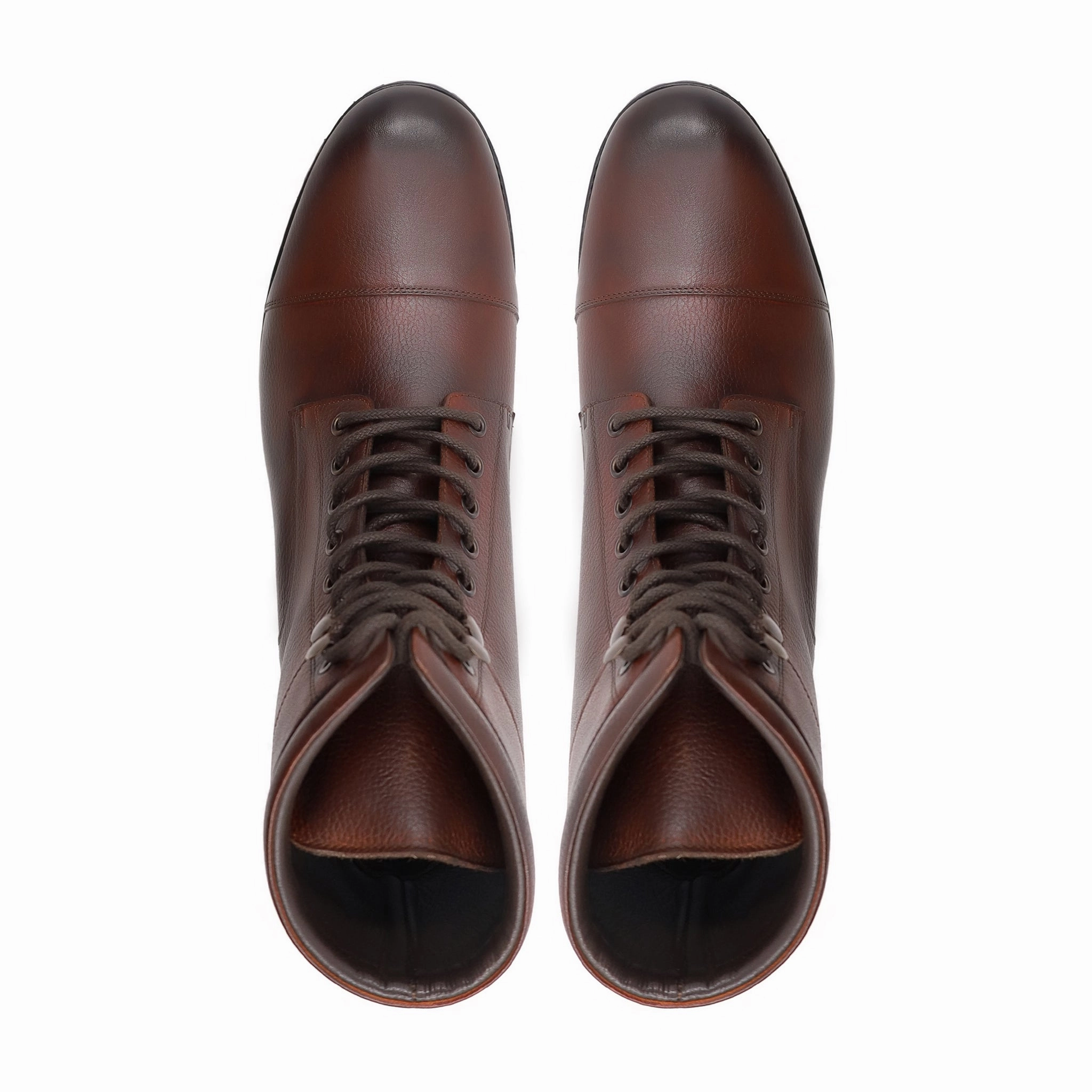 Majuro - Men's Burnish Oxblood Pebble Grain Leather Boot Motorcyle Boots