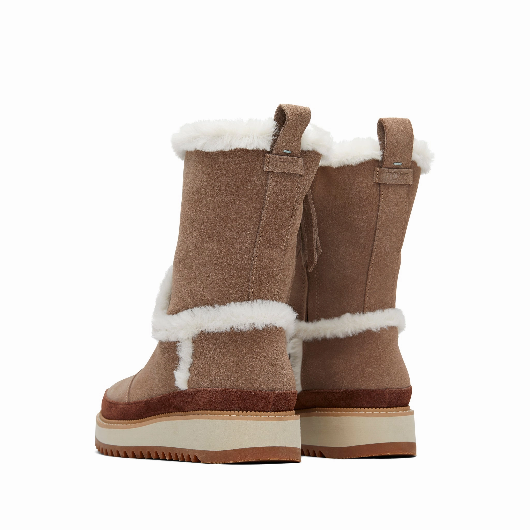 Makenna Taupe Faux Fur Boot White Boots Leather