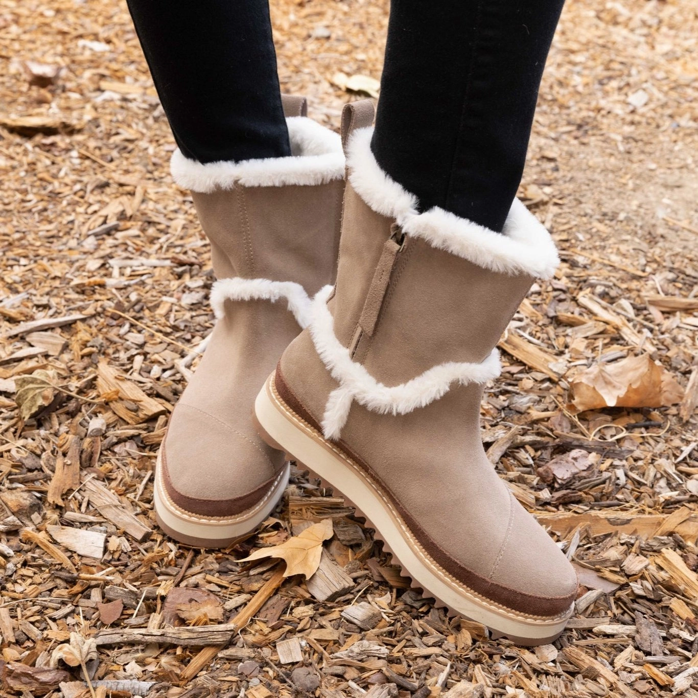 Makenna Taupe Faux Fur Boot Corso Como Boots