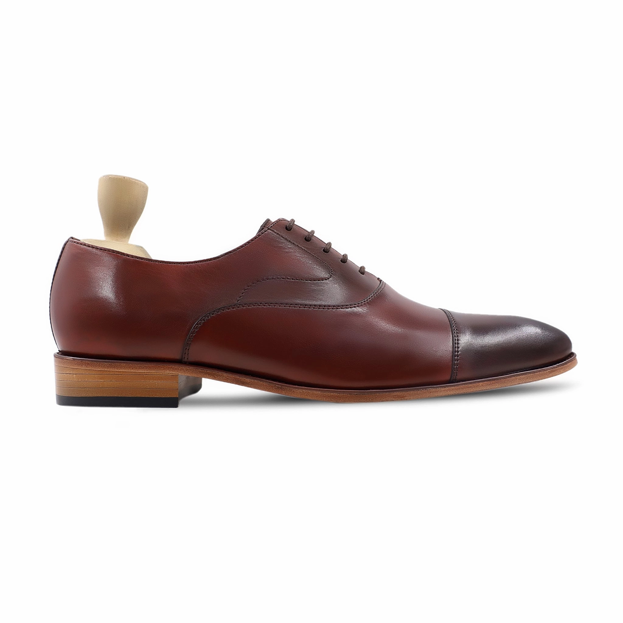 Modern Classics Cap Oxfords Malwo - Men's Reddish Brown Calf Leather Oxford Shoe