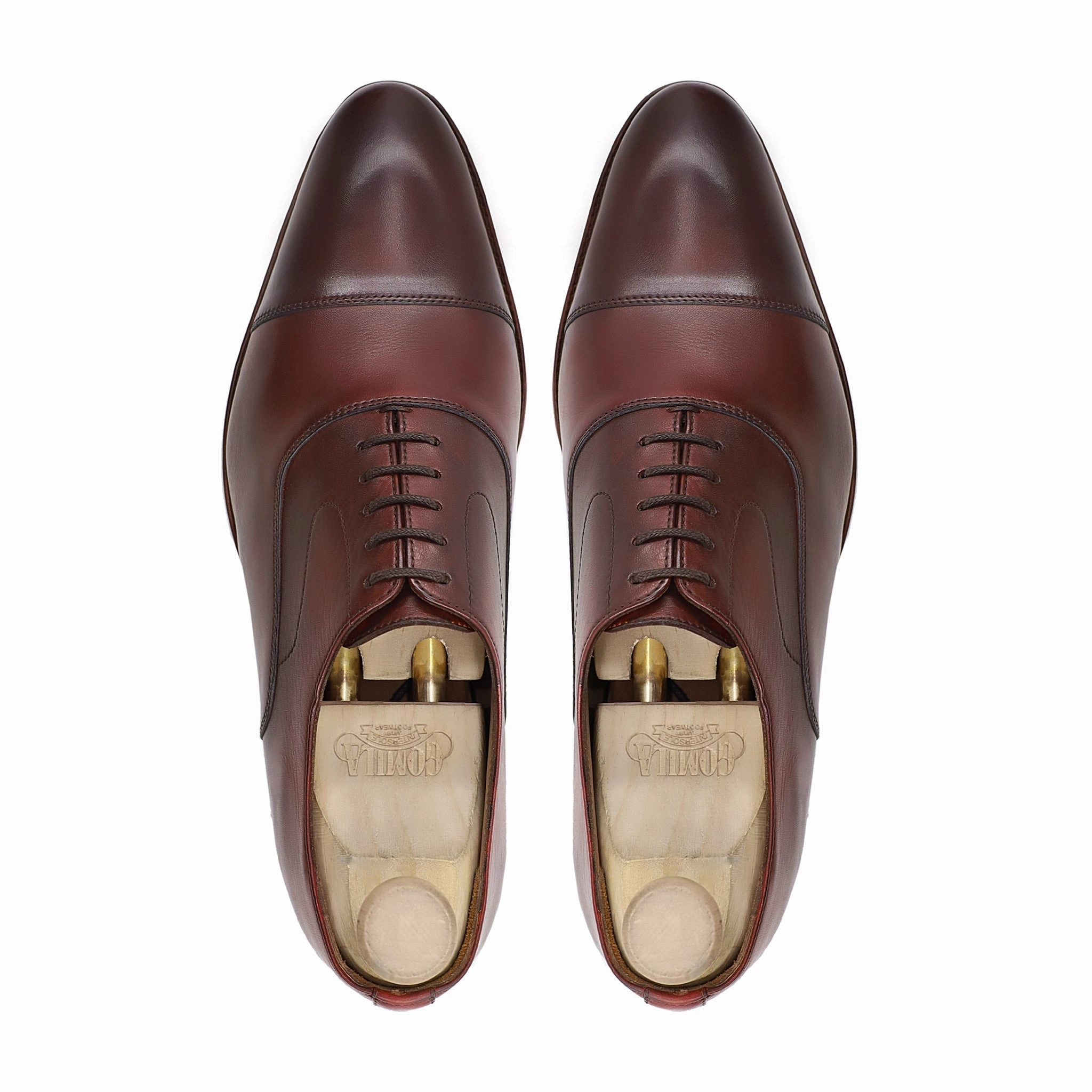 Malwo - Men's Reddish Brown Calf Leather Oxford Shoe Willits Saddle Oxfords