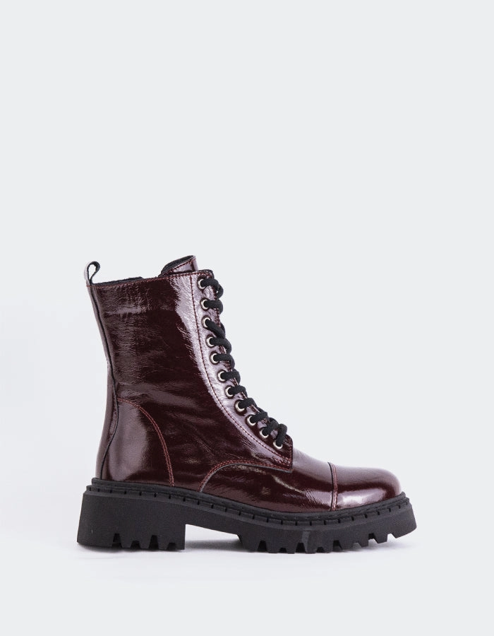 Marieville Burgundy Patent Chelsea Boots In Fashion