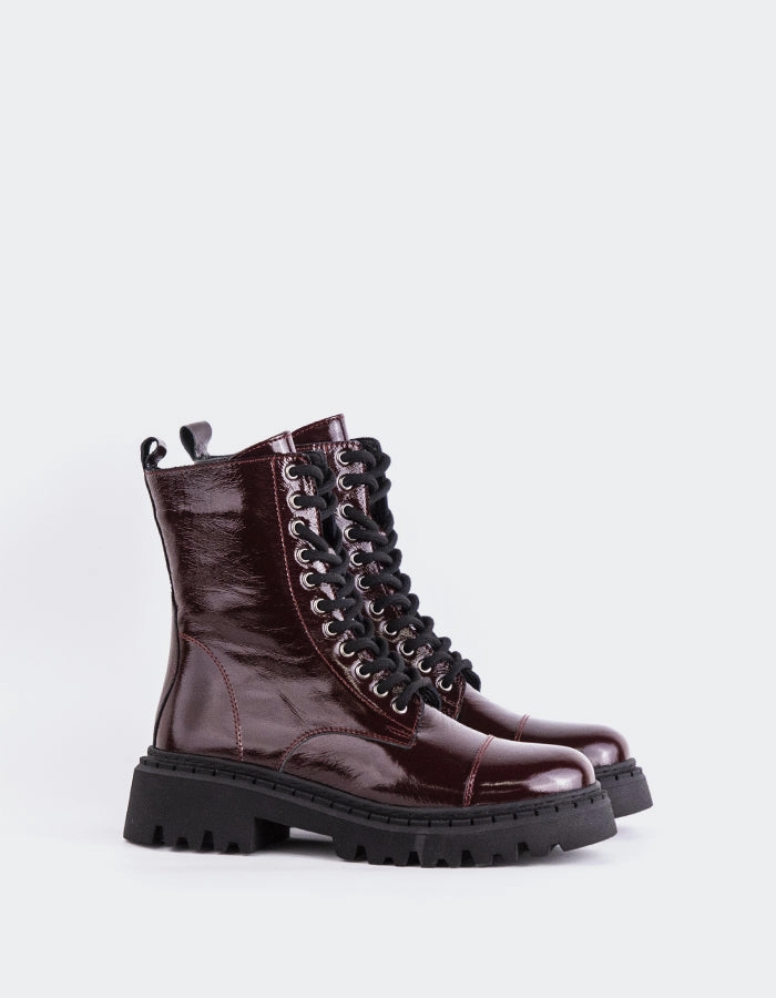 Marieville Burgundy Patent Chelsea Boots Composite Toe