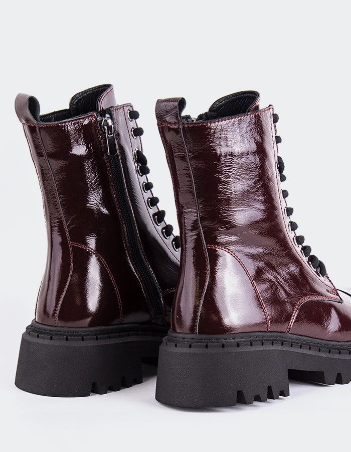 Steel Cap Chelsea Boots Marieville Burgundy Patent