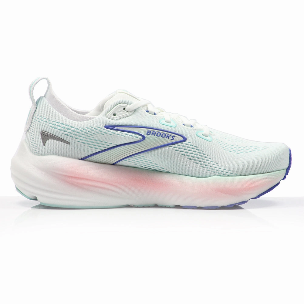 Wide Fit Running Shoes Brooks Glycerin 22 Women's Running Shoe - White/Limpet Shell/Amparo Blue