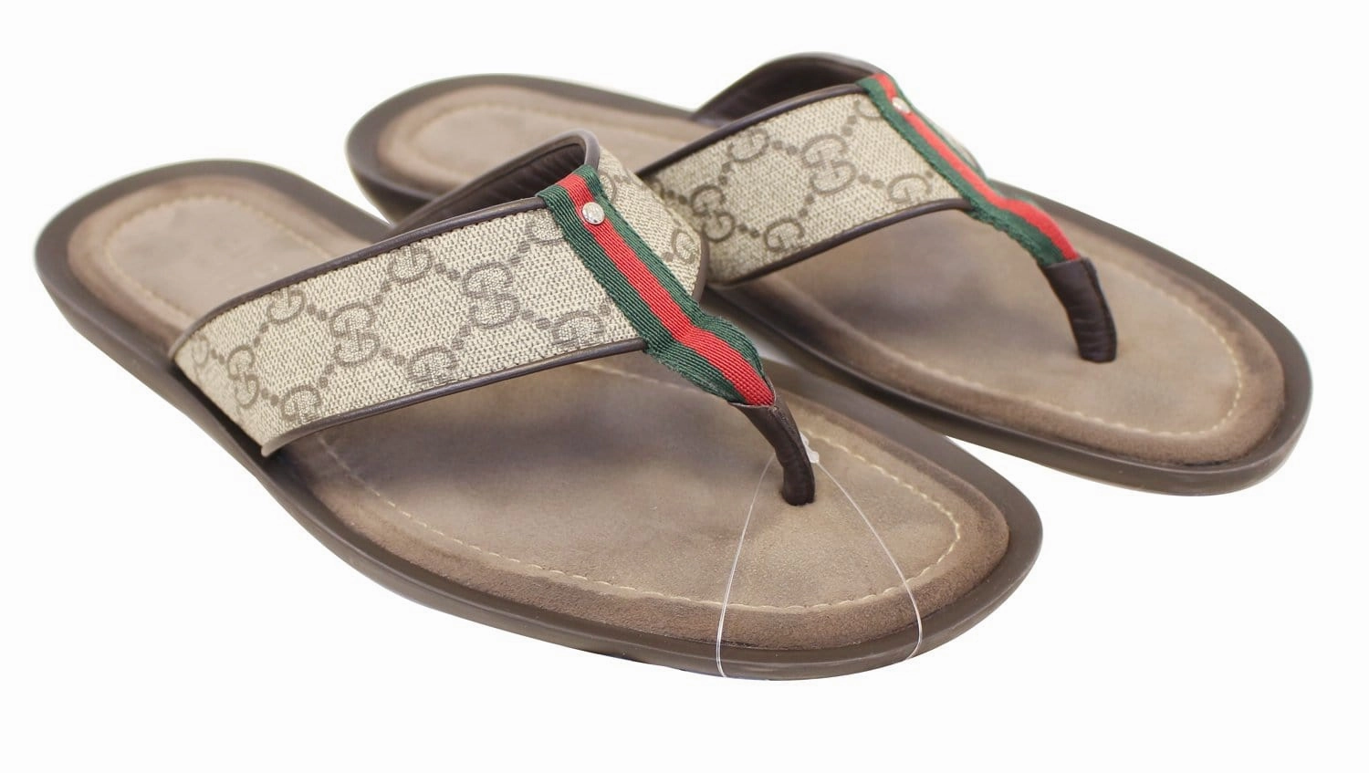 Best Designer Flip Flops Gucci Men's GG Supreme Canvas Flip Flops Sandals Size 8 1/2G