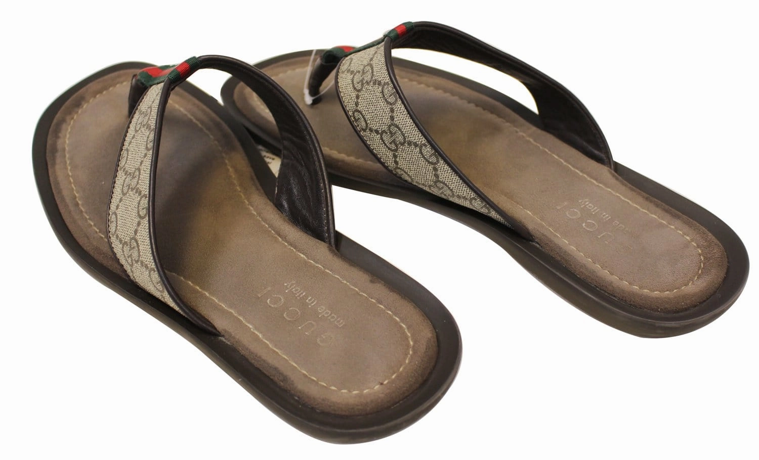 Gucci Men's GG Supreme Canvas Flip Flops Sandals Size 8 1/2G Flip Flop Day