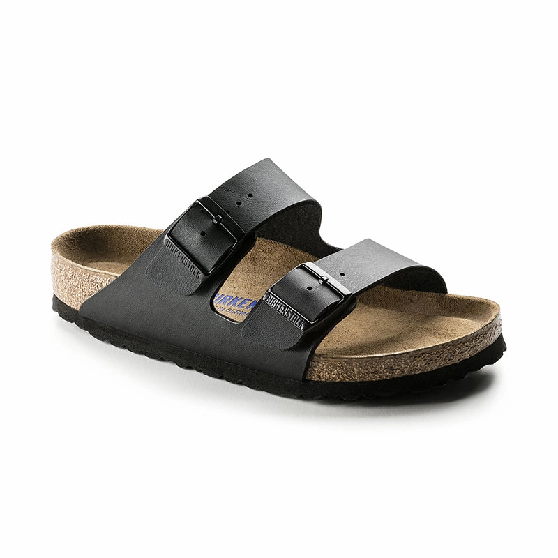 Men's Arizona Soft Footbed Black Birko-Flor Biggest Slippers