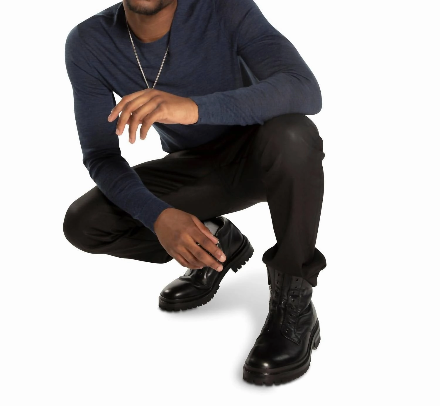 Combat Boots Gif Men's Laceless Leather Combat Boots In Black